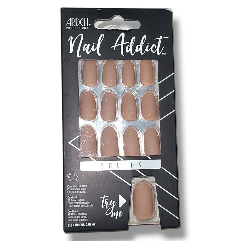 Nail Addict by Ardell Professional "SOLIDS" 28 Nails "Barely There Nude" NIB